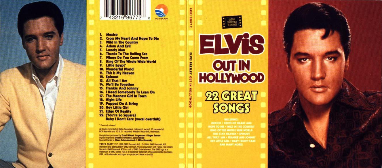 Elvis Presley  Out In Hollywood; 22 Great Songs : Front + Back